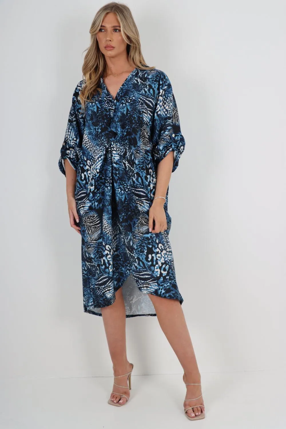 Made In Italy Knot Tunic Midi Dress