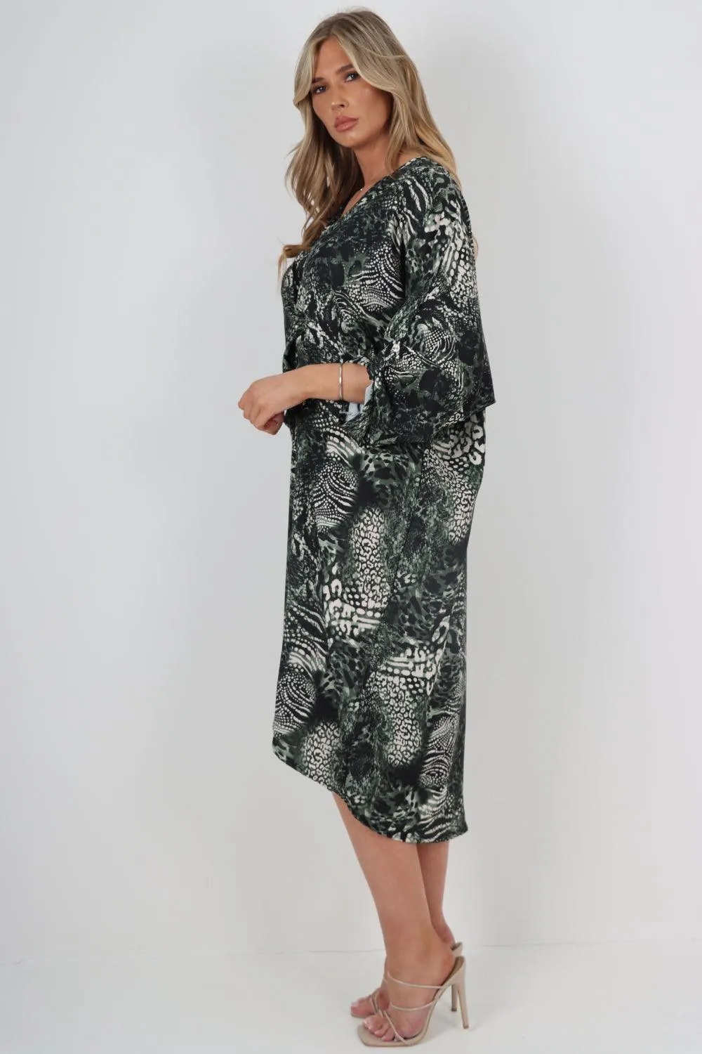 Made In Italy Knot Tunic Midi Dress