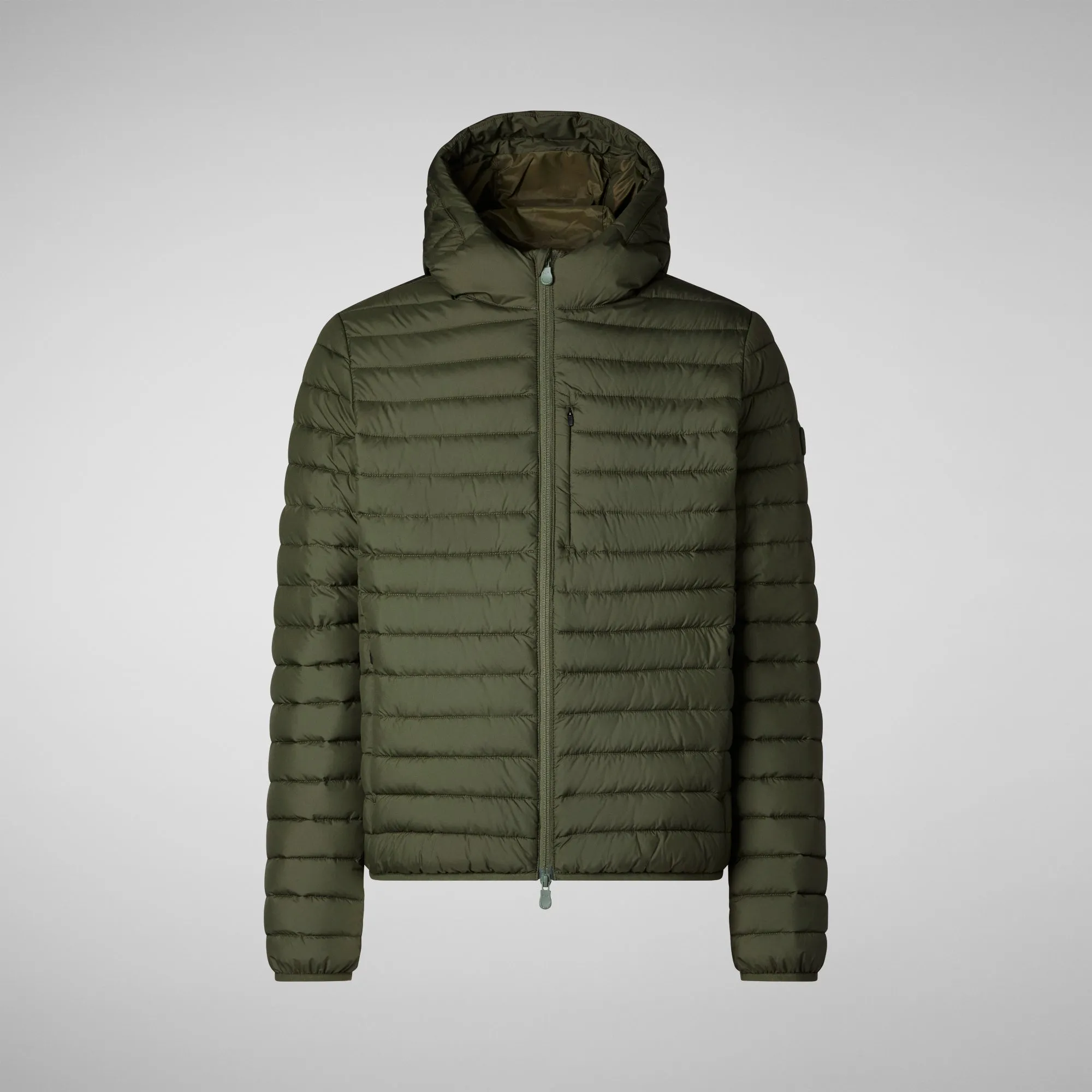 Man's animal free puffer Cael in dusty olive