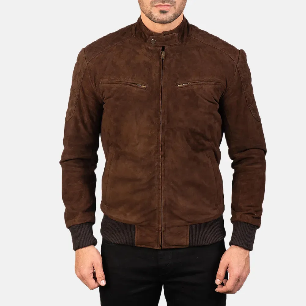 Mens Dark Brown Suede Jacket