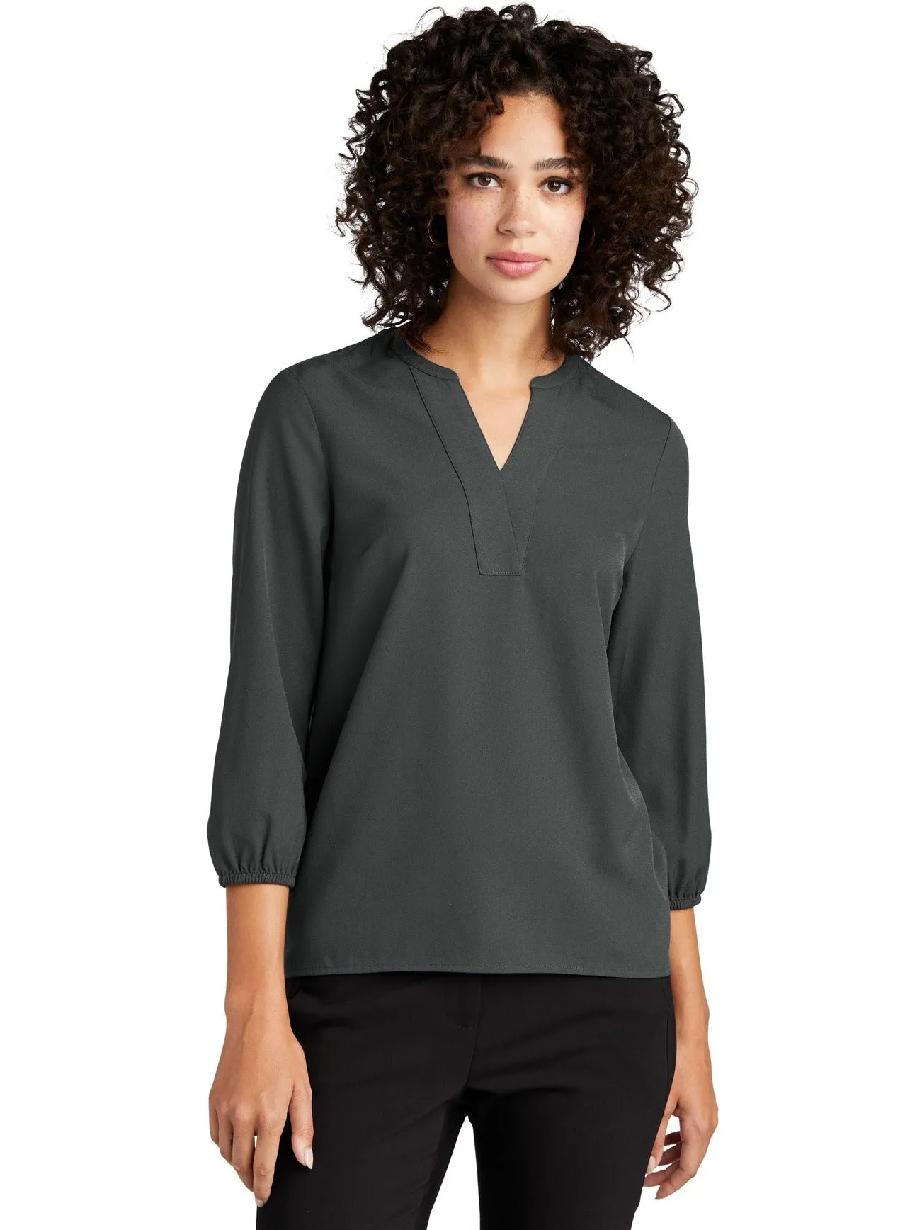 Mercer Mettle Ladies Stretch Crepe 3/4-Sleeve Blouse