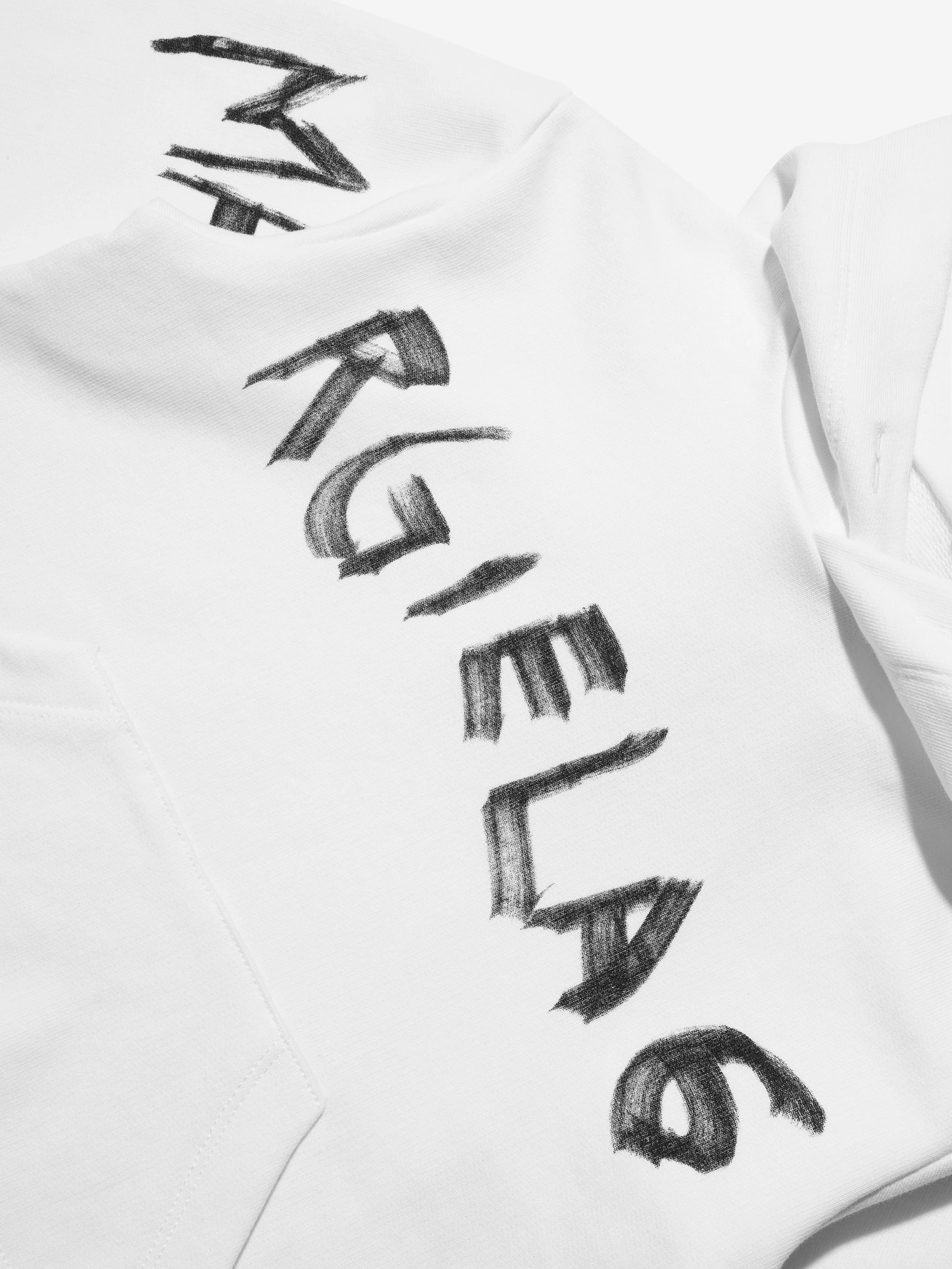 MM6 Maison Margiela Kids Cropped Logo Hoodie In White