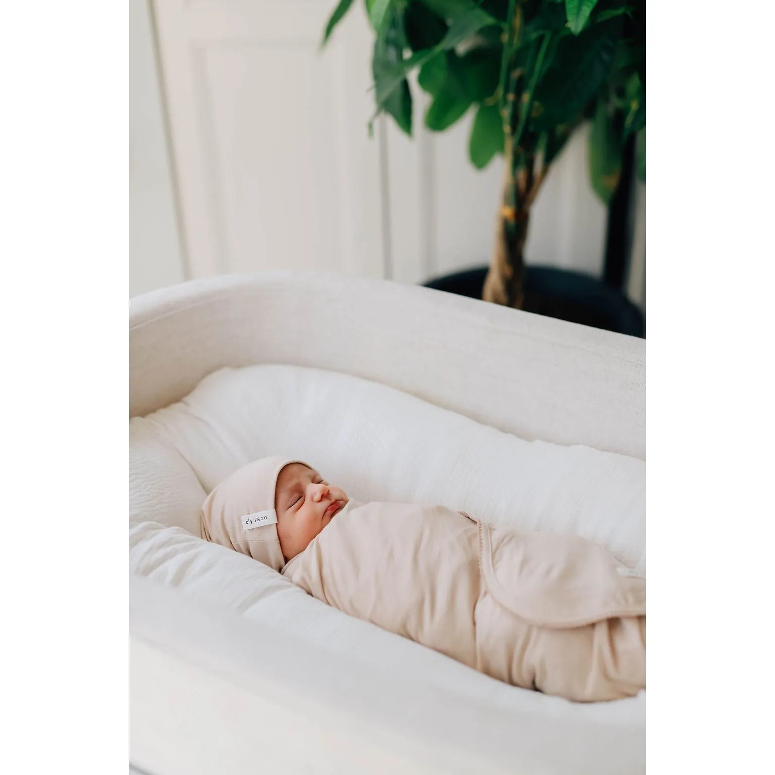 Modal Swaddle & Beanie Set in Gift Box - Tan