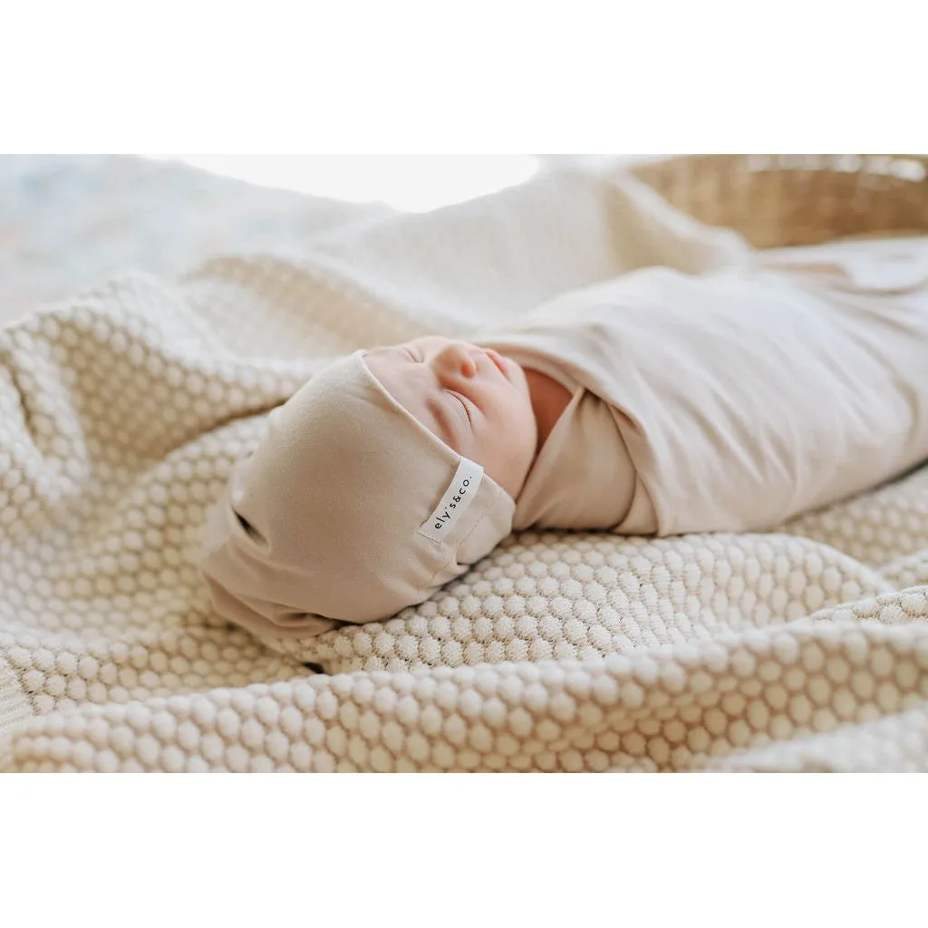 Modal Swaddle & Beanie Set in Gift Box - Tan