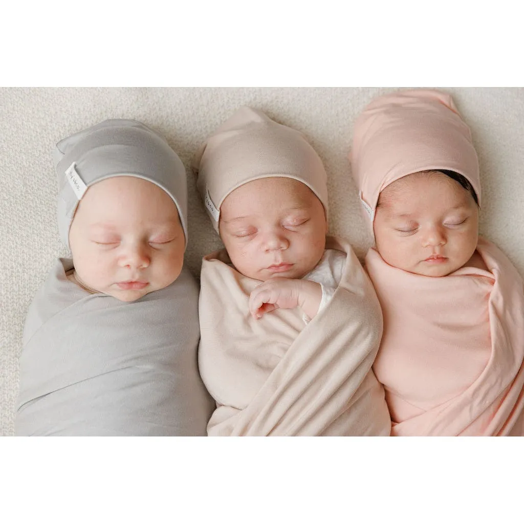 Modal Swaddle & Beanie Set in Gift Box - Tan