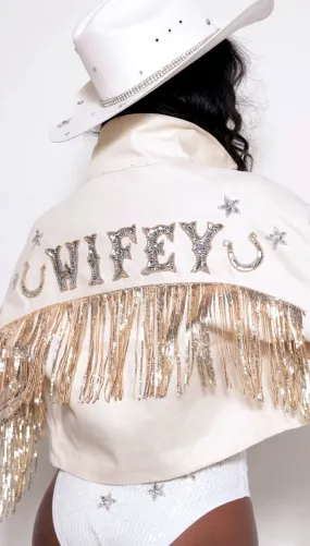 Modern Bride Sequin WIFEY Jacket