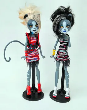 Monster High Doll Zombie Shake Meowlody & Purrsephone 2-Pack for Collectors, OOAK Repaints, Playing, Cat Doll, Original Clothes, Very Rare