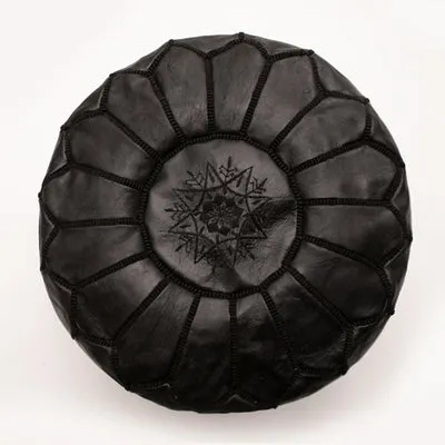 Moroccan Leather Pouf