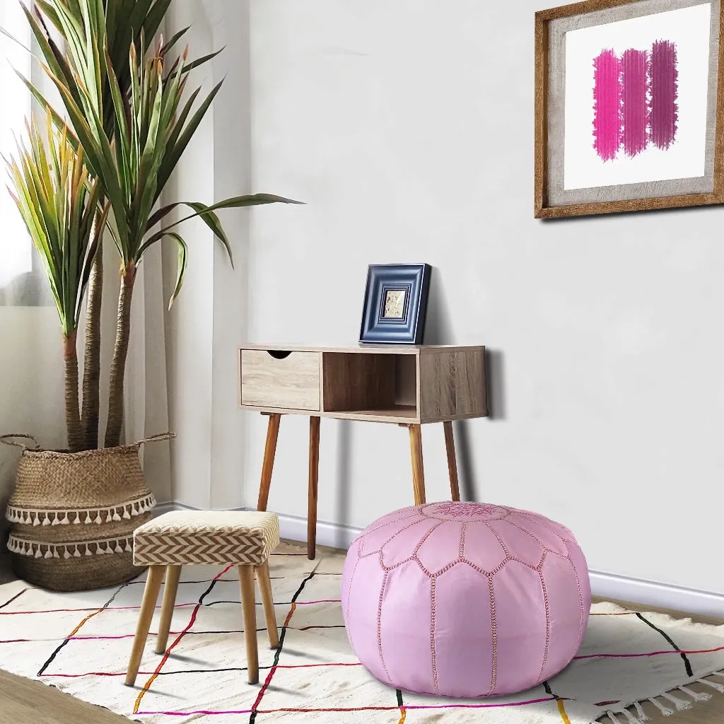 Moroccan Leather Pouf