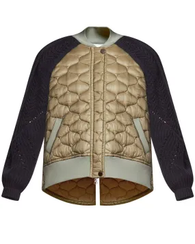 Navy Quilted Marjeti Bomber Jacket