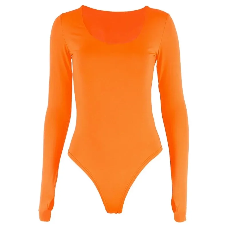 Neon Long Sleeve Bodysuit Outfit