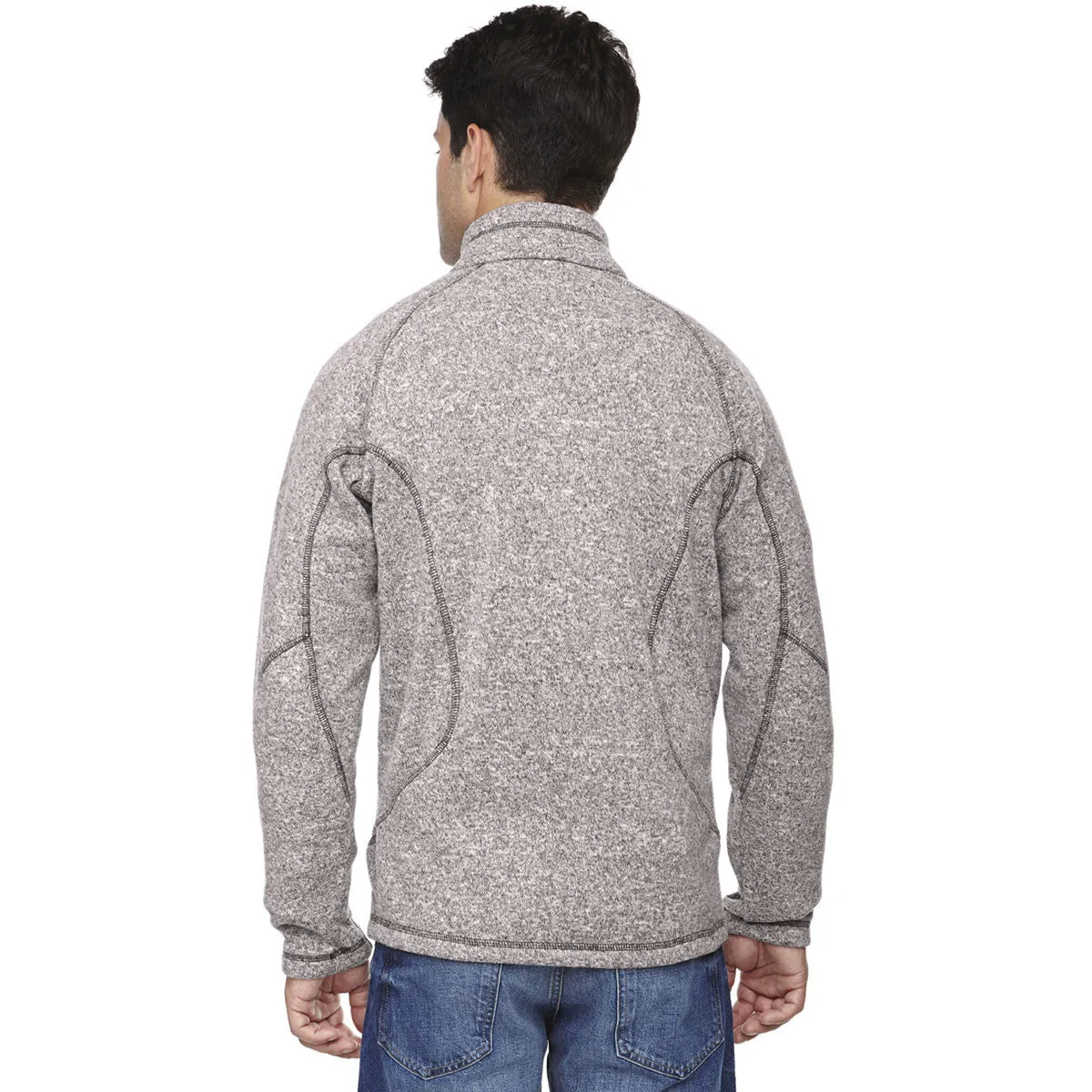 North End Men's Light Heather Peak Sweater Fleece Jacket