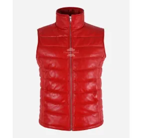 NOVA Ladies Puffer Leather Jacket Quilted Warm Padded Sleeveless Jacket