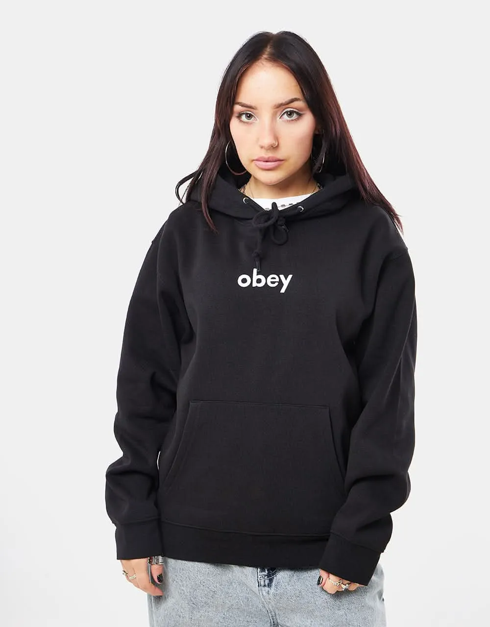 Obey Lowercase Pullover Hoodie - Black