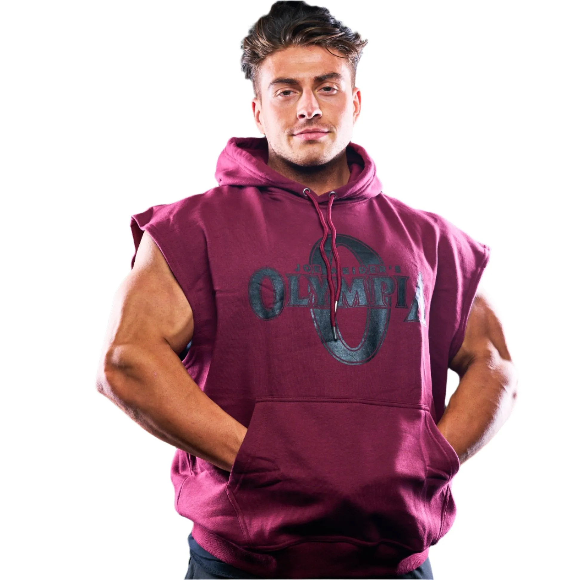 Olympia Sleeveless Hoodie Maroon