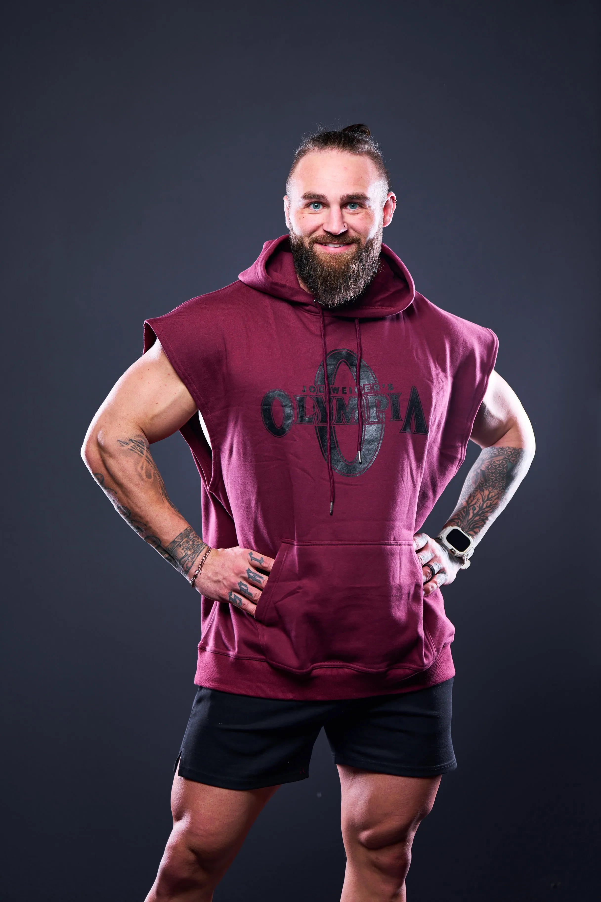 Olympia Sleeveless Hoodie Maroon