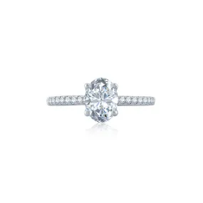 Oval Center Draped Gallery Solitaire Engagement Ring