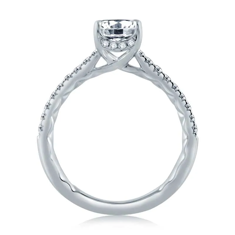 Oval Center Draped Gallery Solitaire Engagement Ring