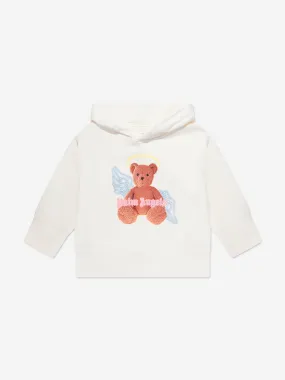 Palm Angels Girls Bear Angel Hoodie in White