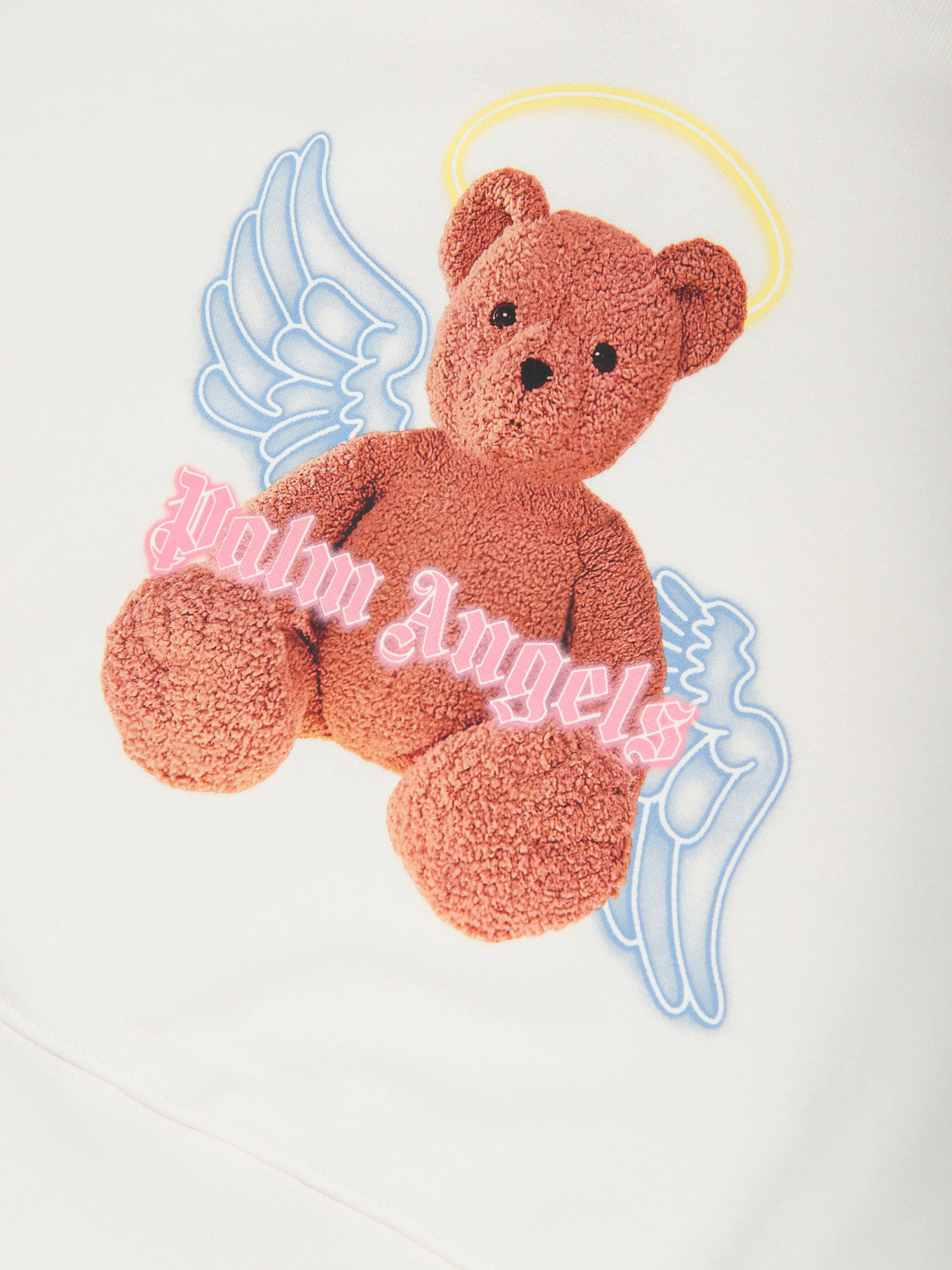 Palm Angels Girls Bear Angel Hoodie in White