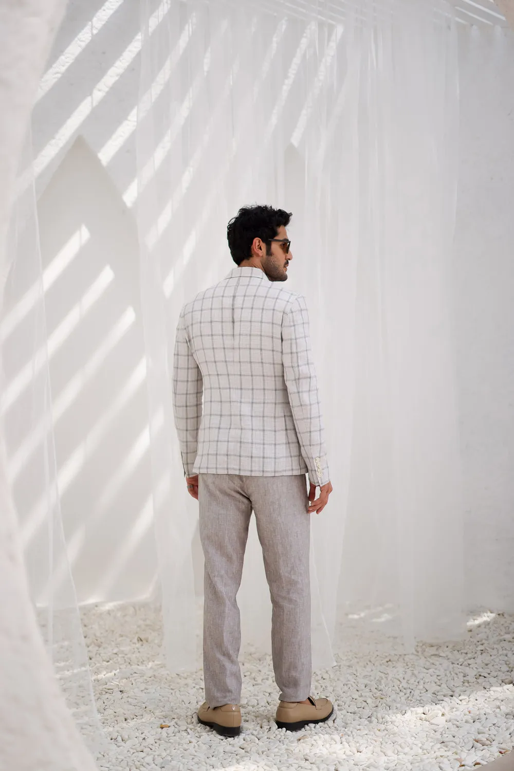 Par Chment Plaid Checks Blazer And Trouser