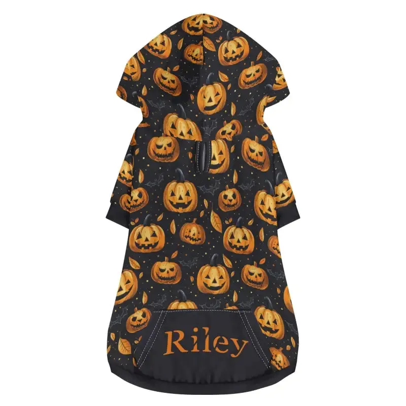 Personalized Halloween Pumpkin Dog Hoodie for Your Furry Friend