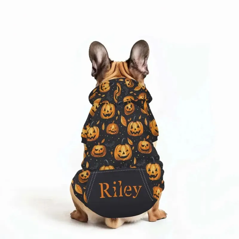 Personalized Halloween Pumpkin Dog Hoodie for Your Furry Friend