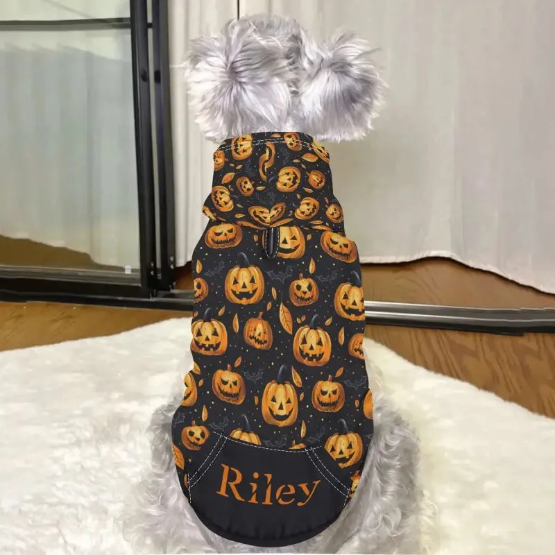 Personalized Halloween Pumpkin Dog Hoodie for Your Furry Friend