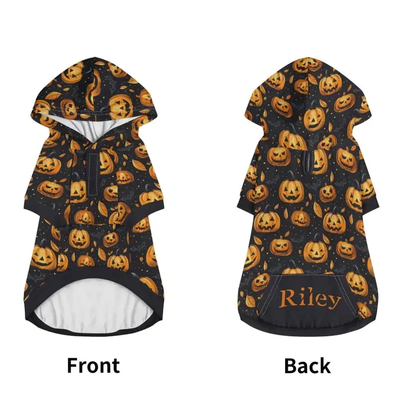 Personalized Halloween Pumpkin Dog Hoodie for Your Furry Friend