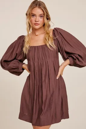 Pleated Babydoll Dress