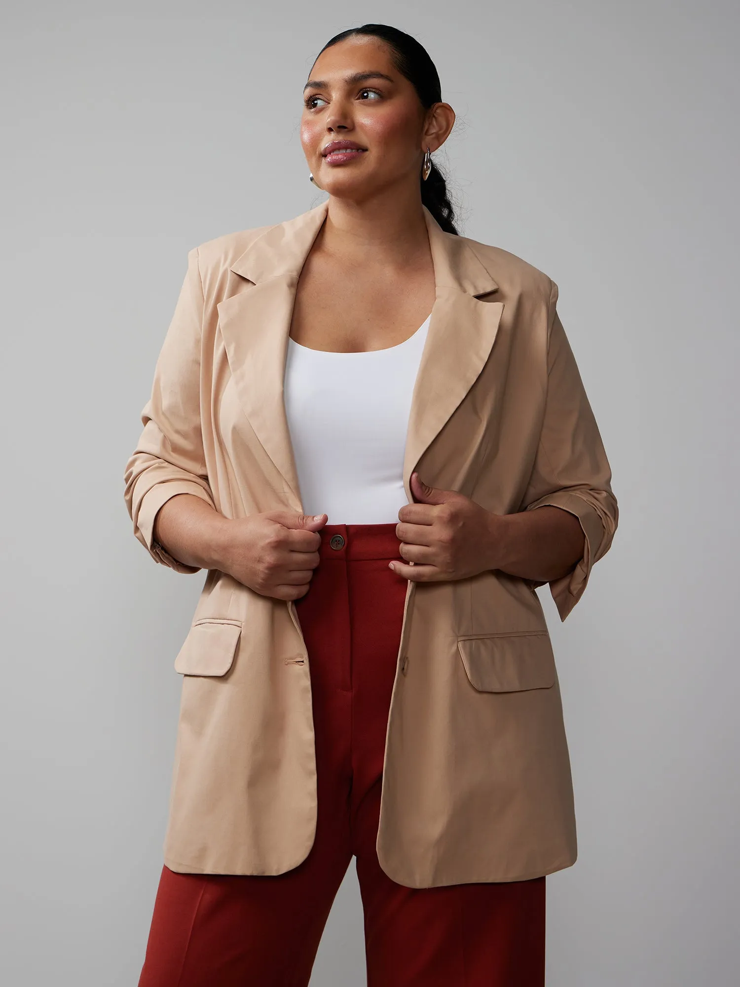 Plus Oversized 2-Button Blazer