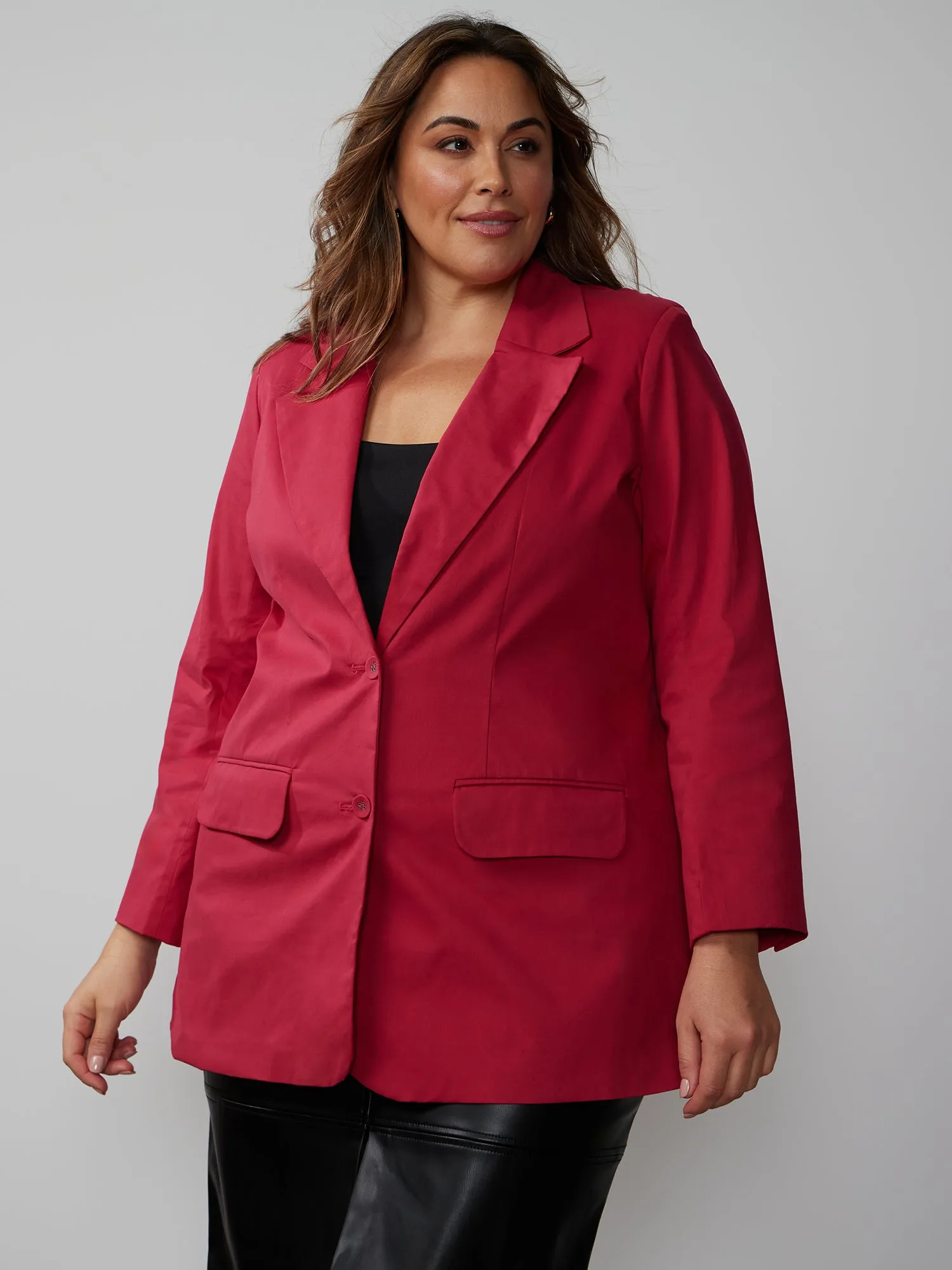 Plus Oversized 2-Button Blazer