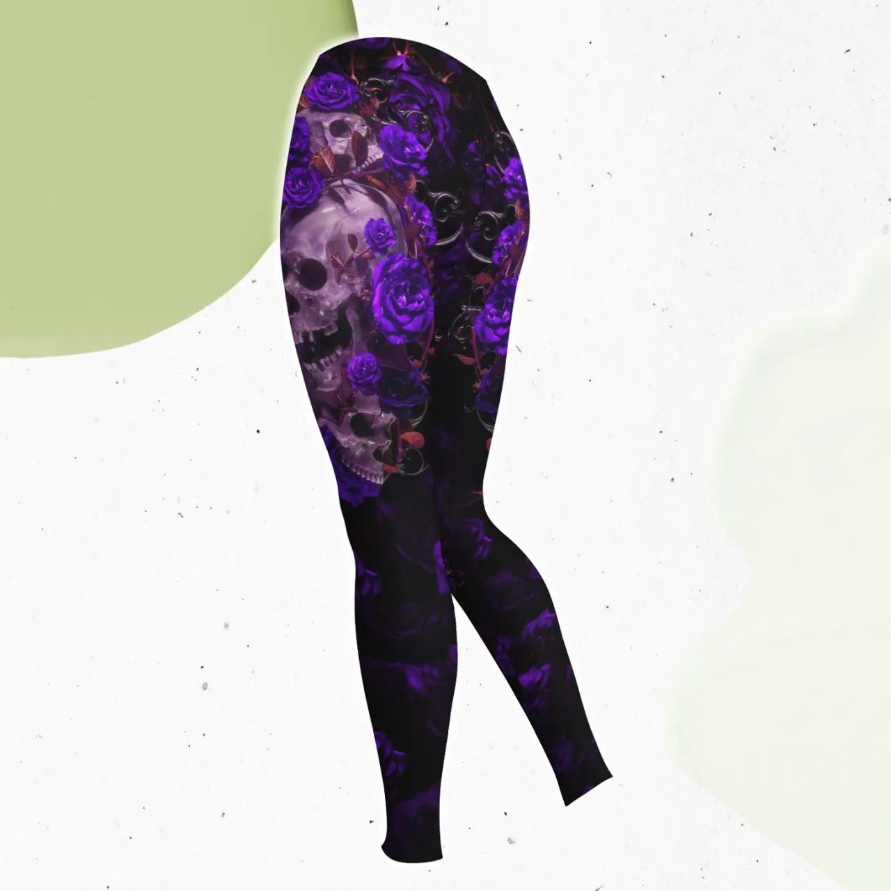 Purple Rose Skull Gothic Artwork Combo Hoodie and Leggings