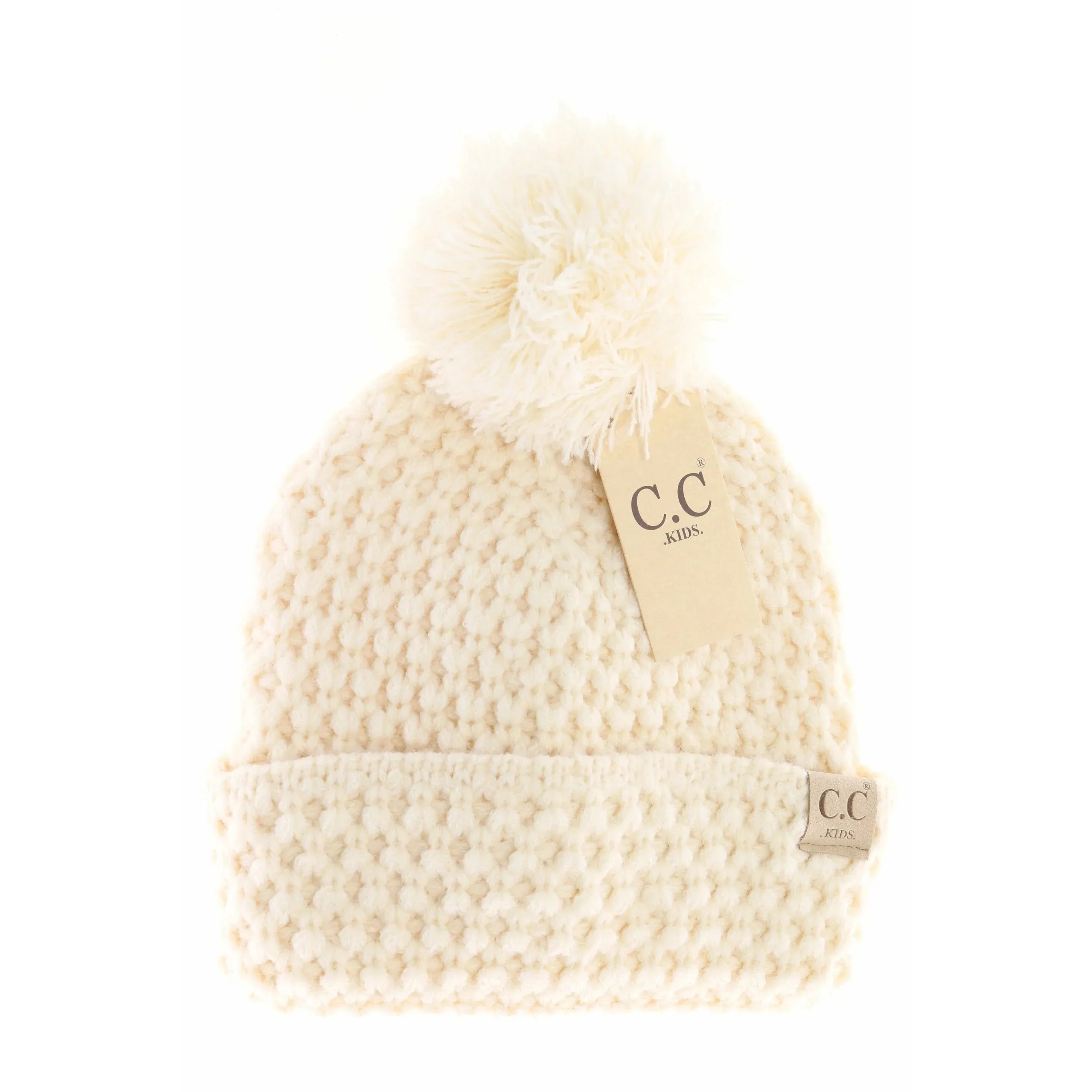 *PVM* Kids Bee Stitch Pom CC Beanie (Multiple Colors)