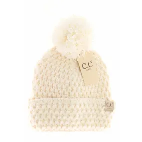 *PVM* Kids Bee Stitch Pom CC Beanie (Multiple Colors)