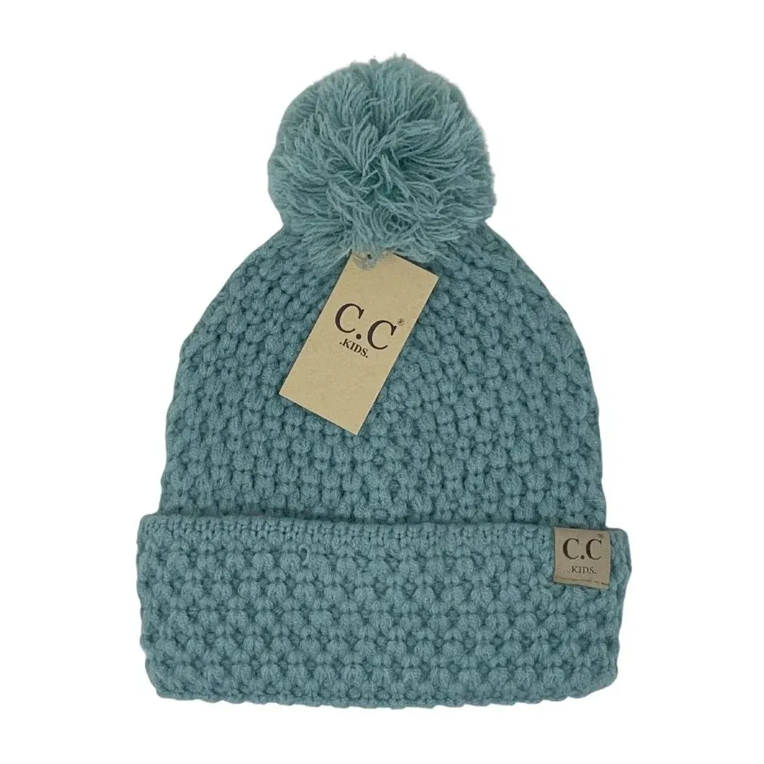 *PVM* Kids Bee Stitch Pom CC Beanie (Multiple Colors)