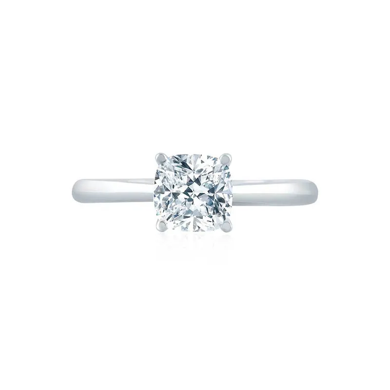 Quilted Solitaire Engagement Ring with Diamond Profile