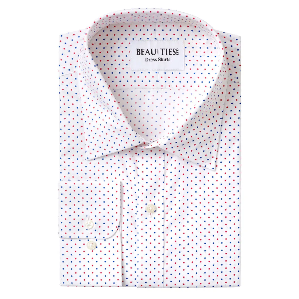 Red and Blue Dot Dress Shirt