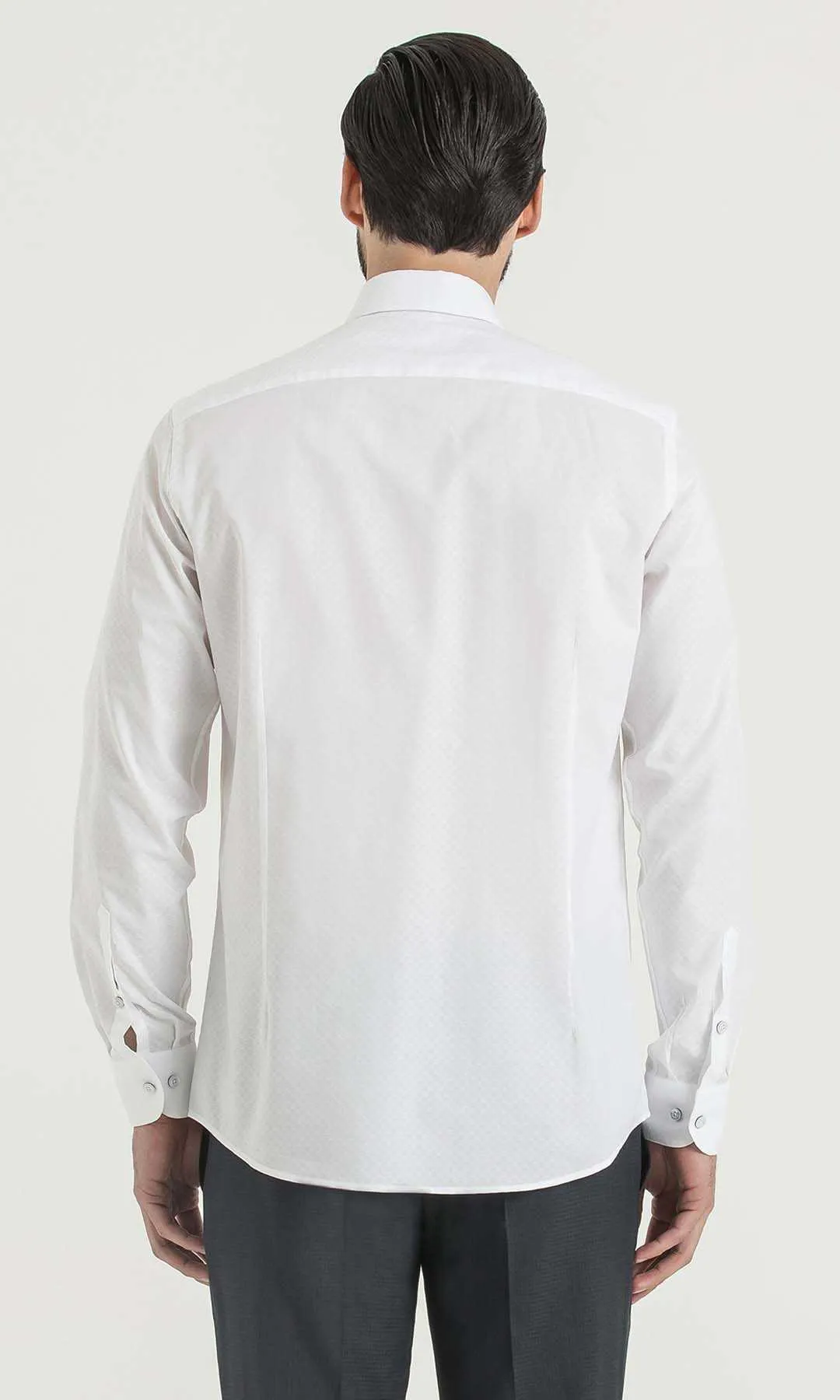 Regular Fit 100% Cotton White Dress Shirt