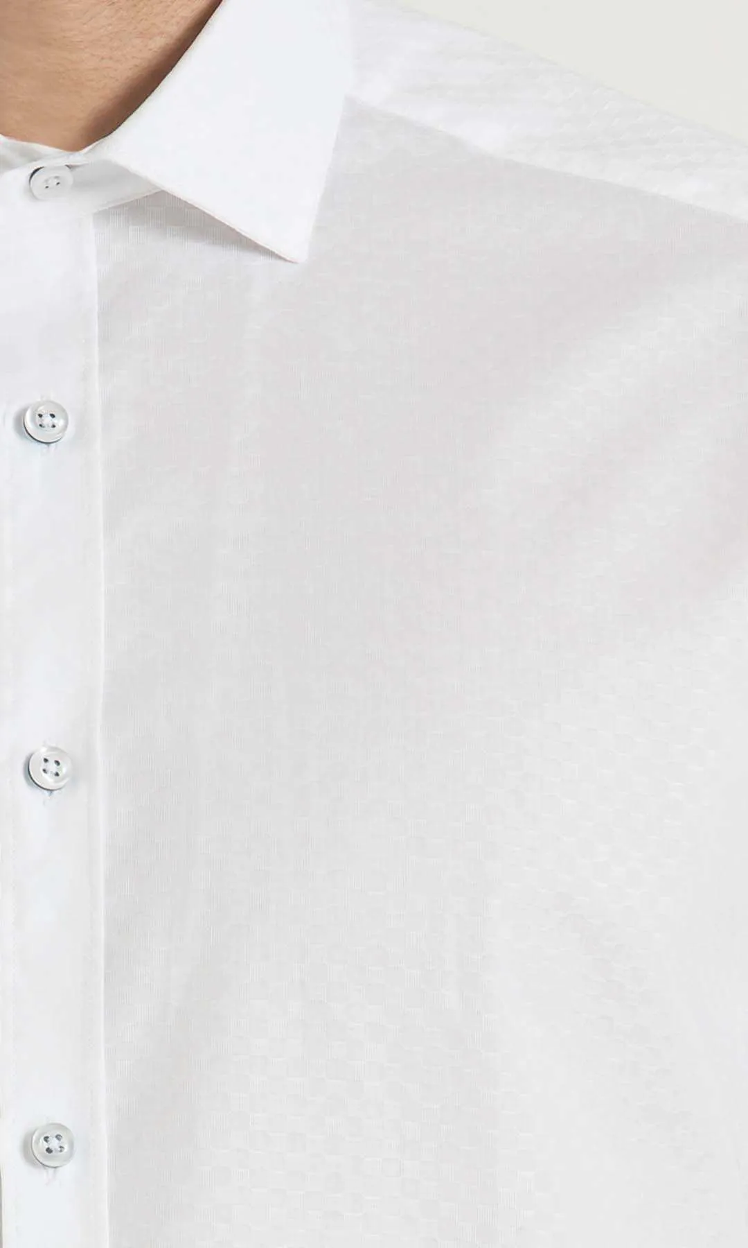 Regular Fit 100% Cotton White Dress Shirt