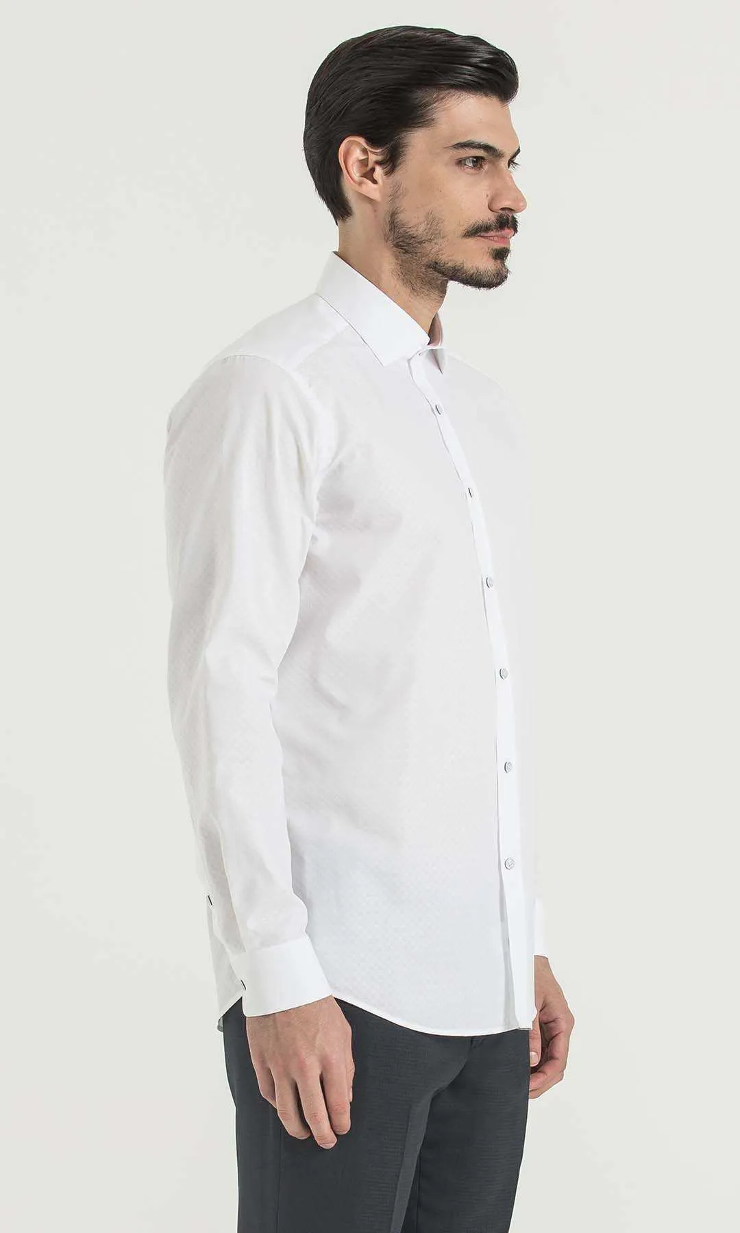 Regular Fit 100% Cotton White Dress Shirt