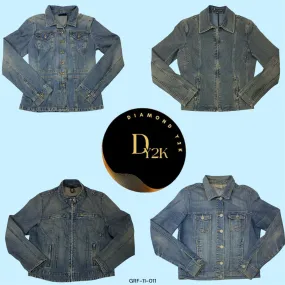 Retro Y2K Denim Jacket – Classic Button-Up Design (GRF-11-011)