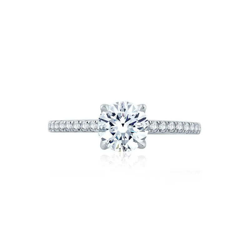 Round Center Draped Gallery Solitaire Engagement Ring