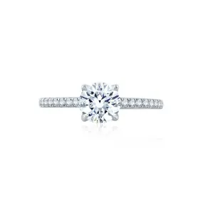 Round Center Draped Gallery Solitaire Engagement Ring