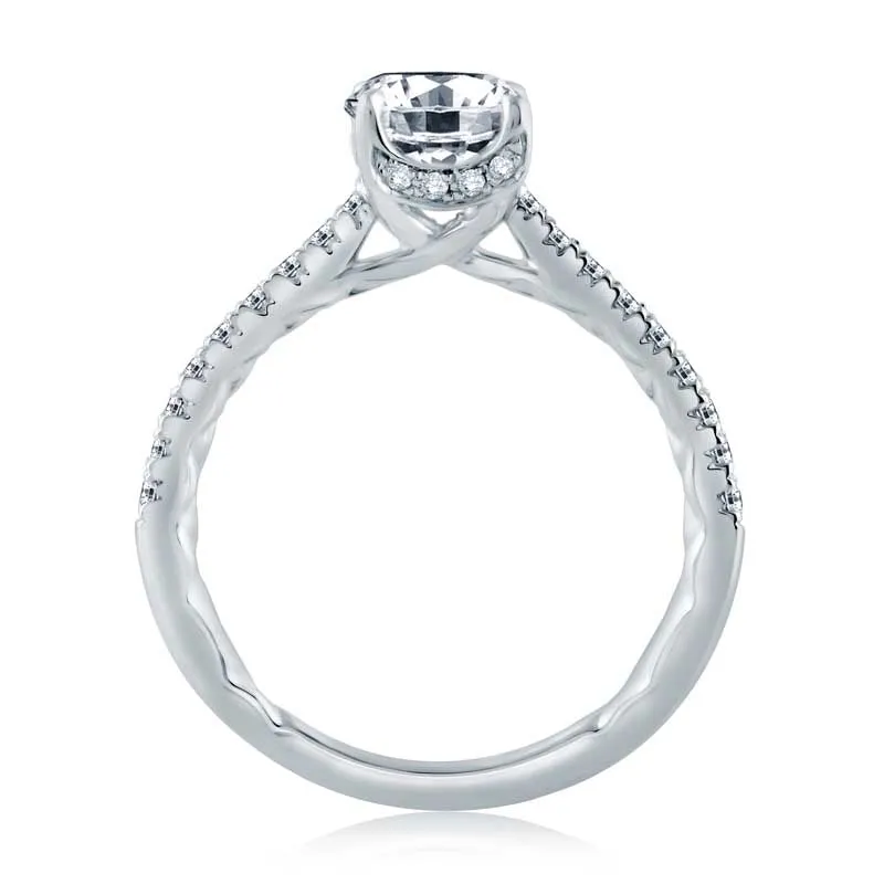 Round Center Draped Gallery Solitaire Engagement Ring