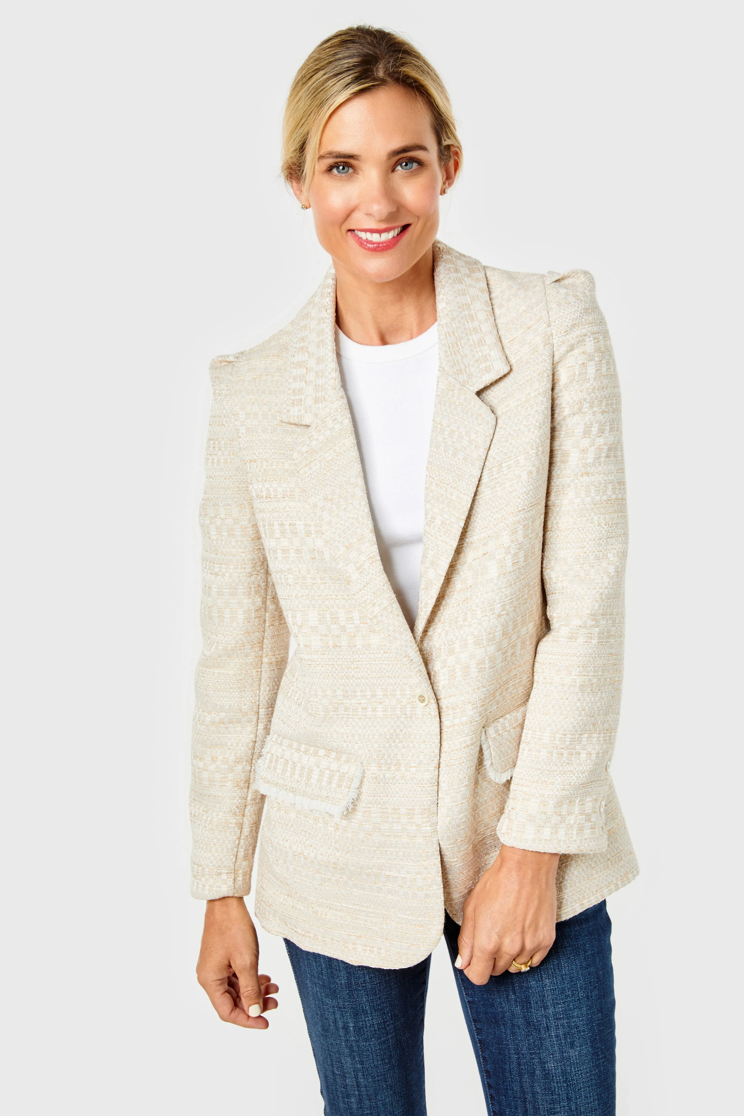 Rowan Blazer-Tweed-Gardenia by Cartolina