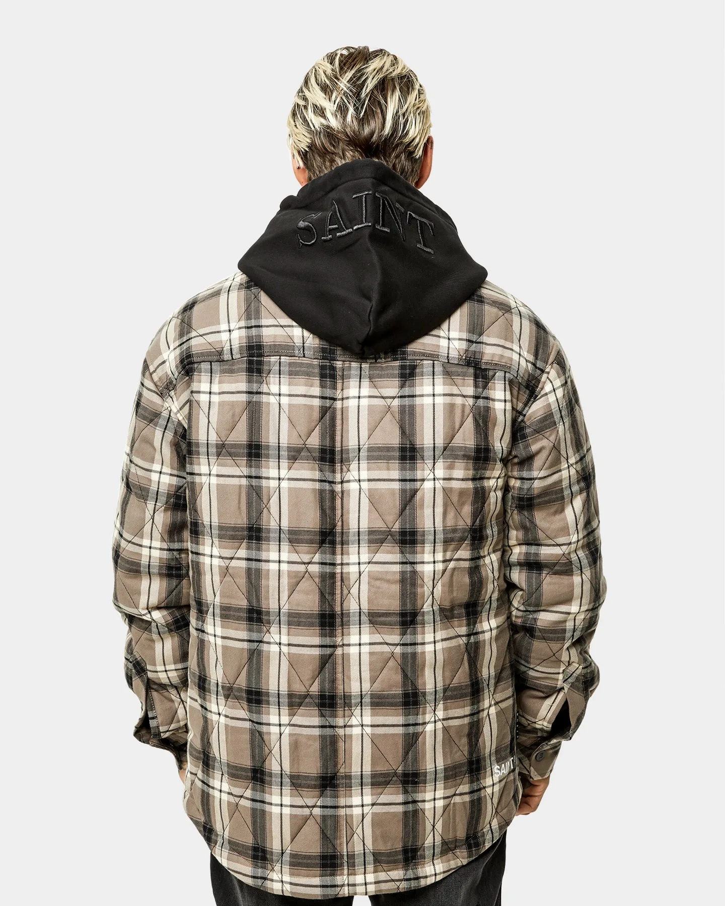 Saint Morta Quilted Flannel Jacket Brown