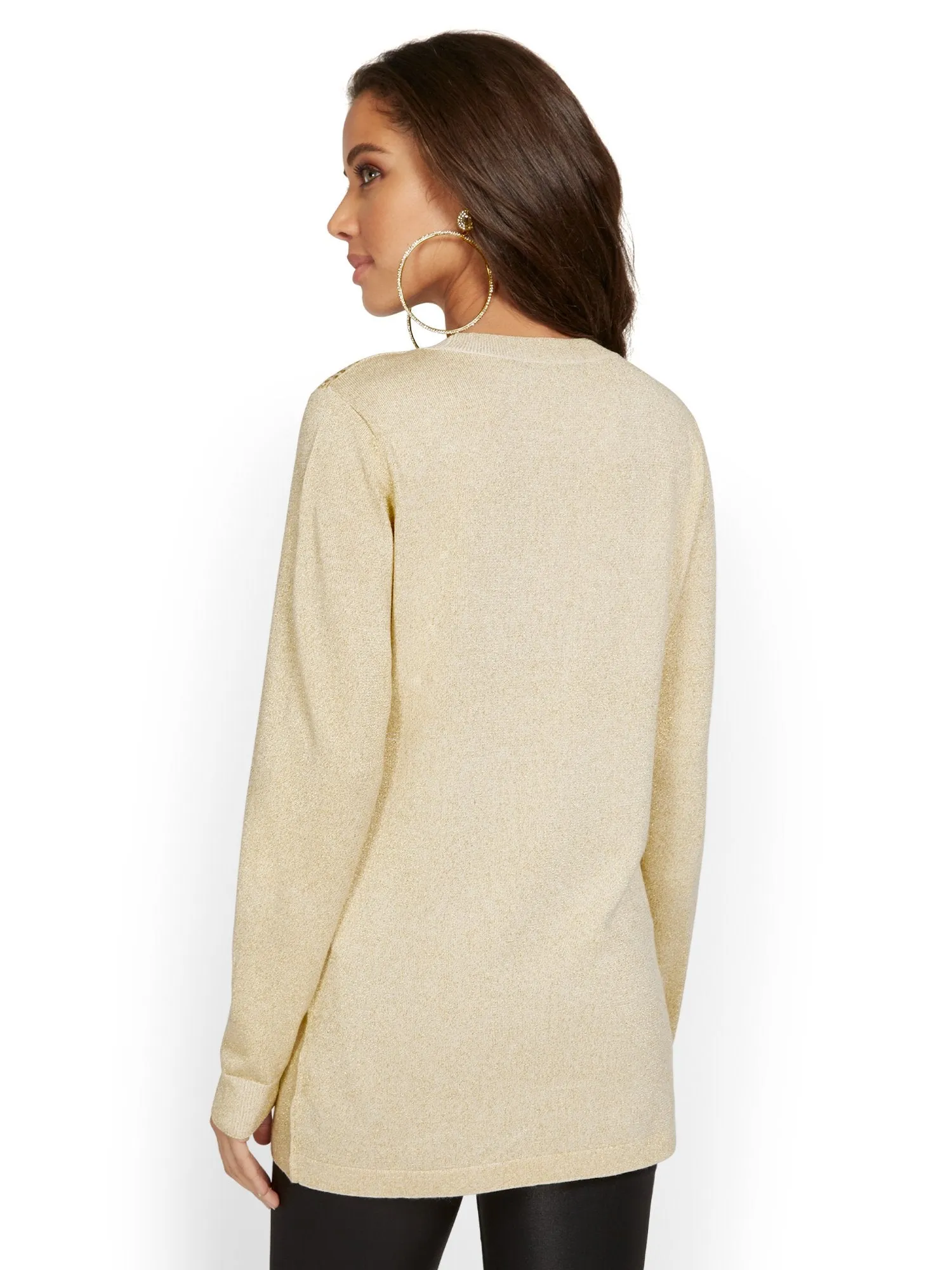 Sequin Tunic Pullover Sweater