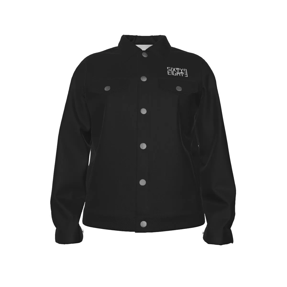 Sixty Eight Logo White Black Unisex Lapel Jacket