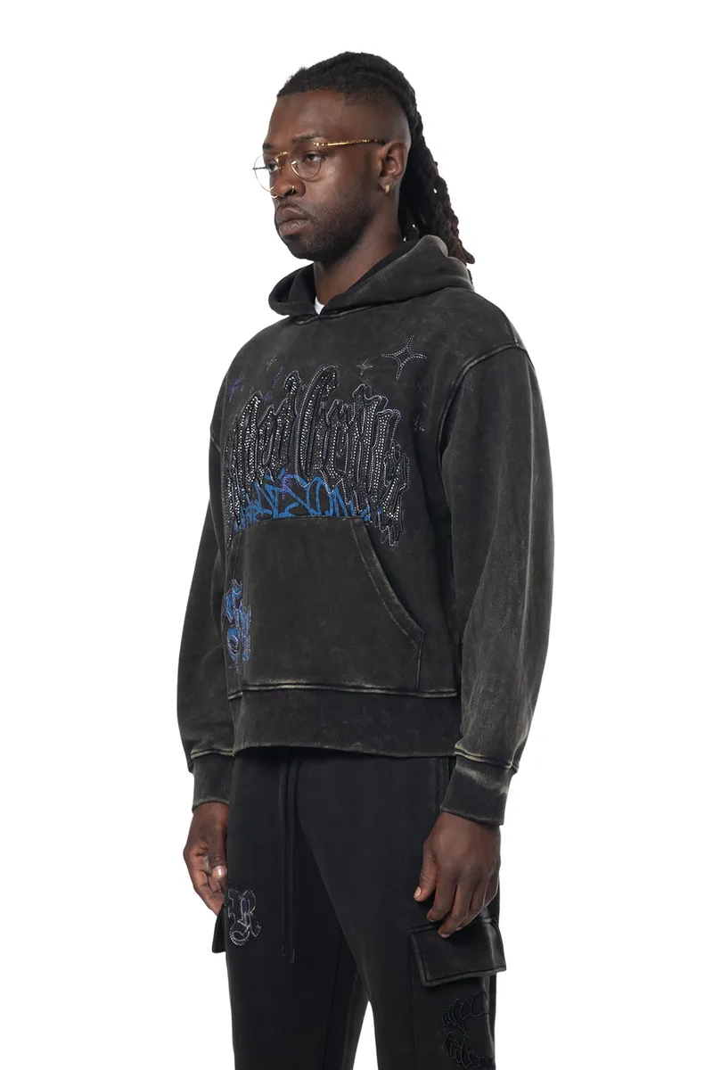 Smoke Rise Men's Rhinestone Dystopia Hoodie Sweatshirt